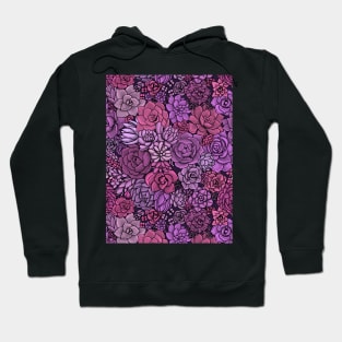 Succulent garden in pink and violet Hoodie